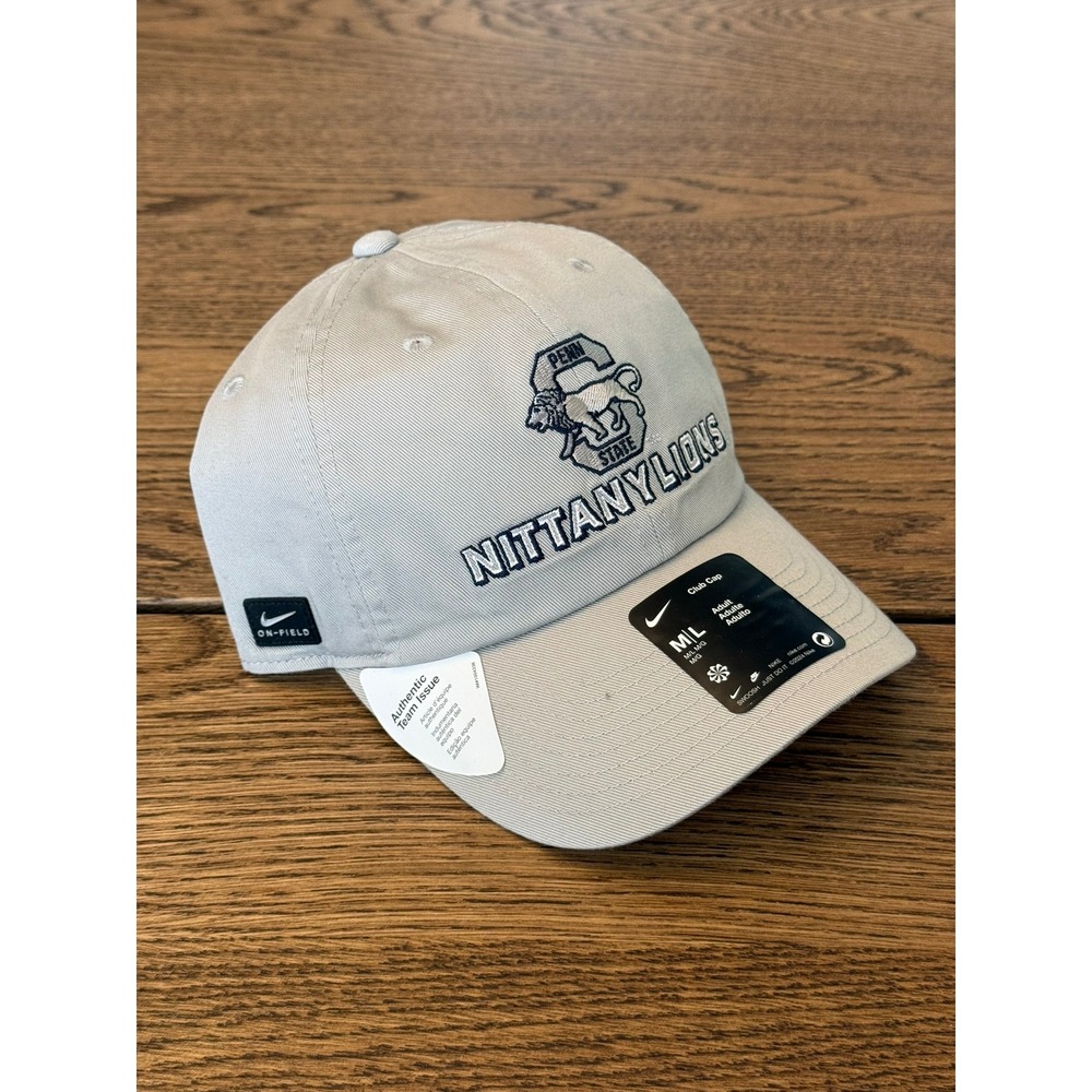 Nike Penn State Nittany Lions On-Field Club Cap Grey Adjustable Hat M/L NEW - Picture 7 of 9